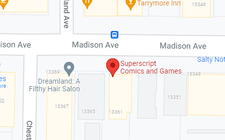 Superscript Comics and Games Map Location