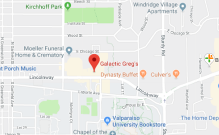 Galactic Greg's Map Location