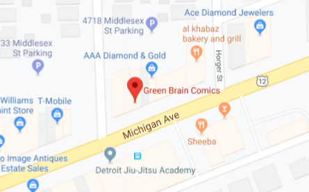 Green Brain Comics Map Location