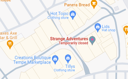 Strange Adventures Tempe Map Location