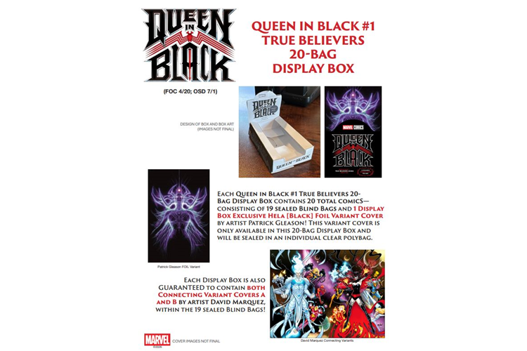 Queen in Black #1 True Believers Blind Bag 20-Bag Display Box option
