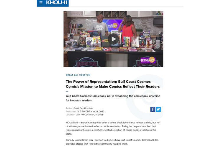 THE POWER OF REPRESENTATION: GULF COAST COSMOS COMICS' MISSION TO MAKE COMICS REFLECT THEIR READERS